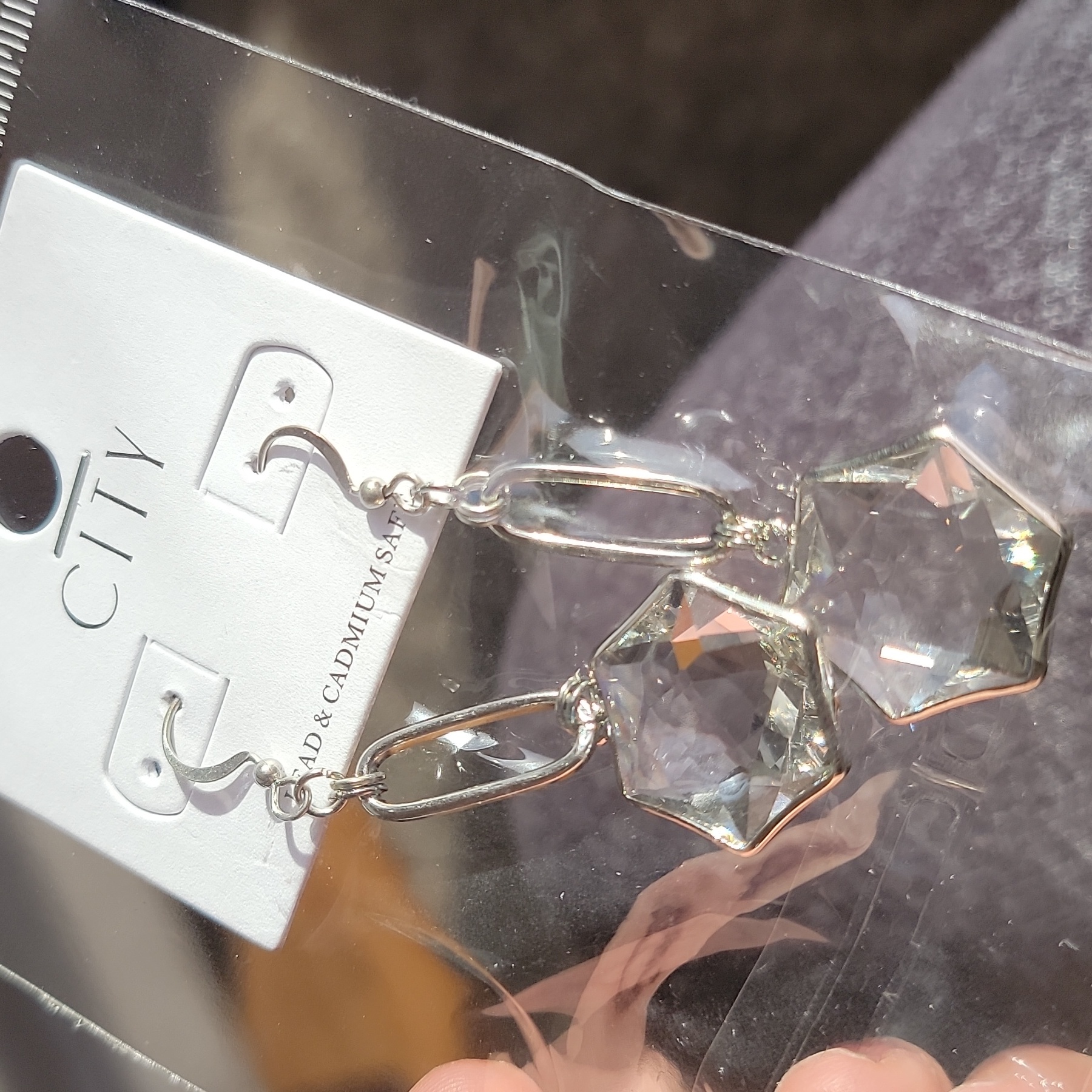 Buy More. Save More. City Lead And Cadmium Safe Clear Crystal Drop Earrings